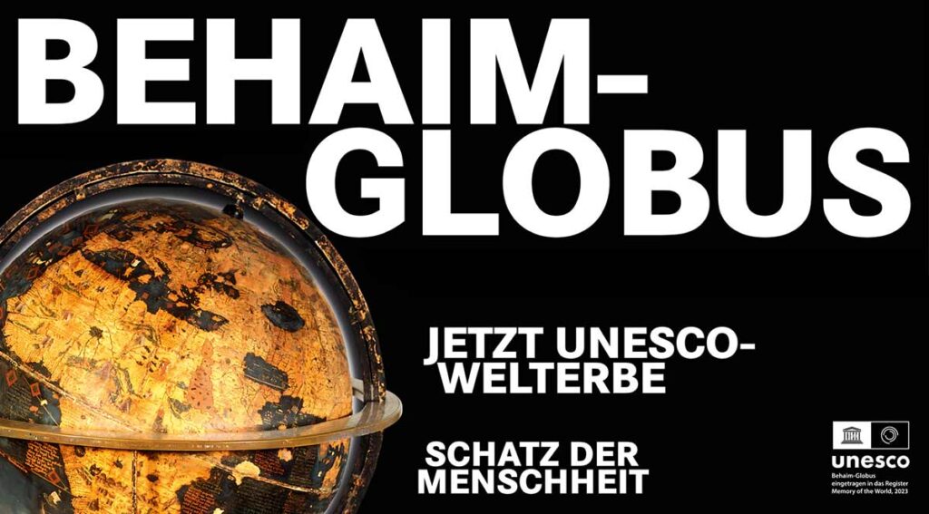 Der Behaim-Globus und das Germanische Museum in Nürnberg. Jetzt als Schatz der Menschheit ein Teil des UNESCO-Weltkulturerbes. Der älteste Globus der Welt.